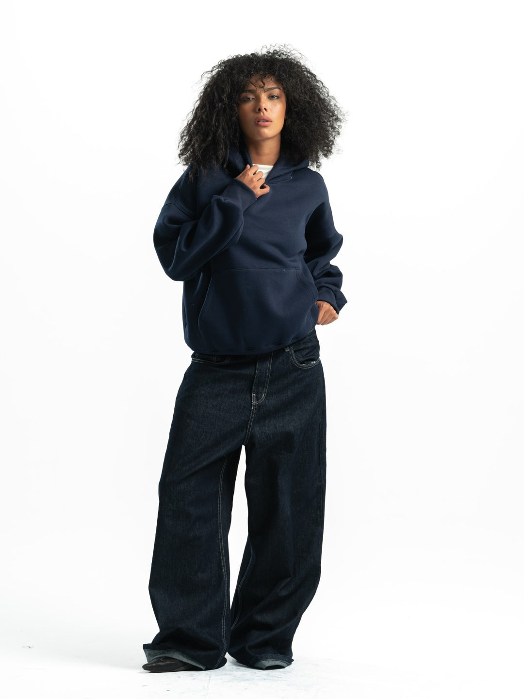 Box Fit Hoodie - Navy