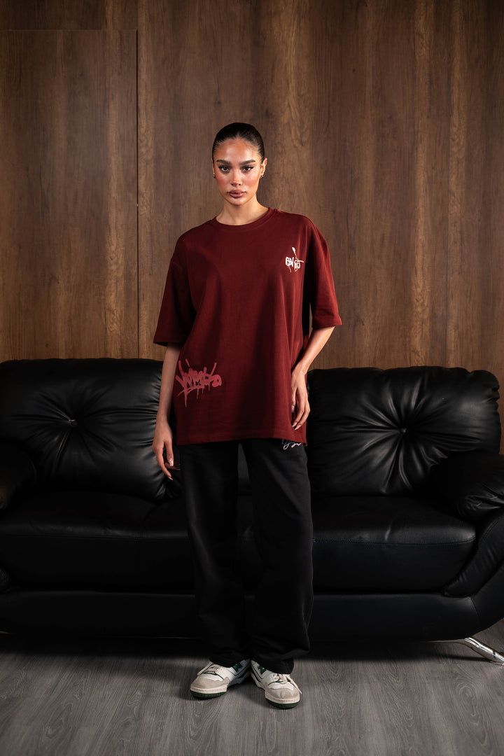 Chaos Graffiti Tee - Burgandy