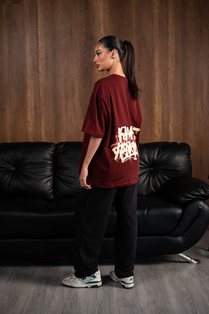 Chaos Graffiti Tee - Burgandy
