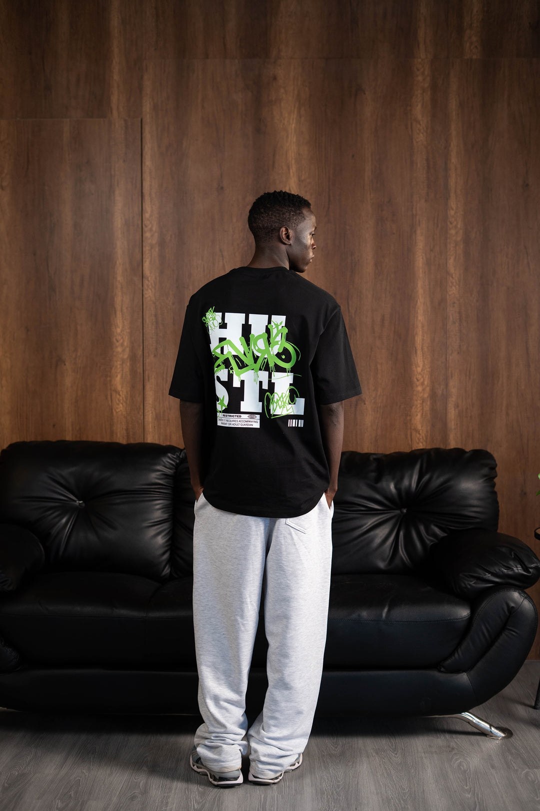 Hustle Graffiti Tee — Black