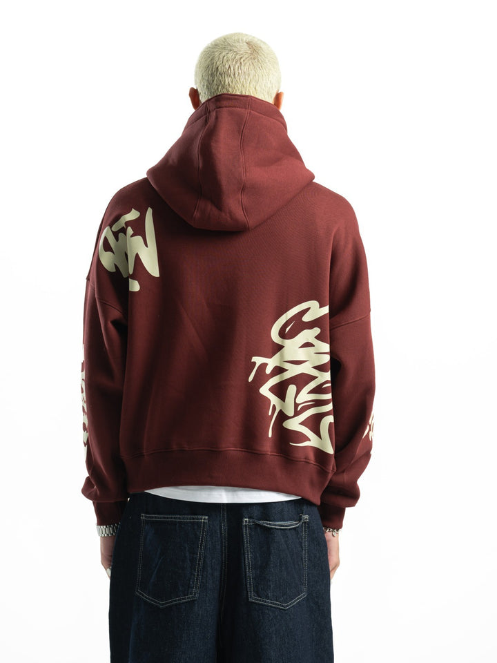 Graffiti Hoodie – Burgundy