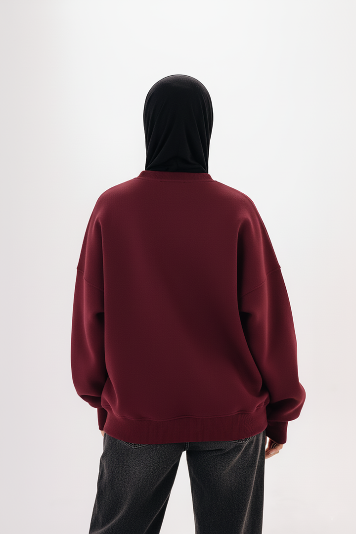 Boxy Crewneck — Burgandy