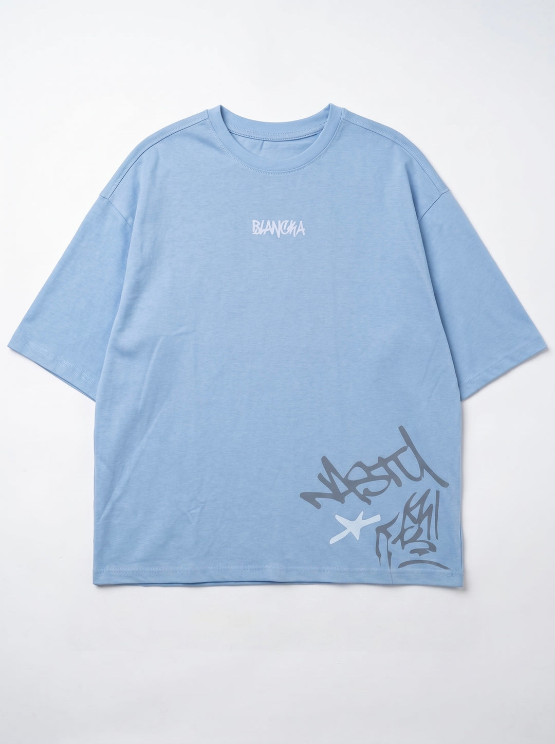Side Blue Oversized T-Shirt
