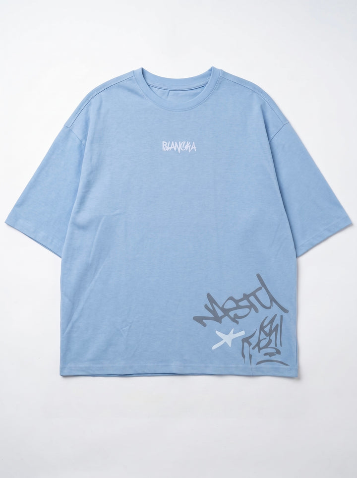 Side Blue Oversized T-Shirt