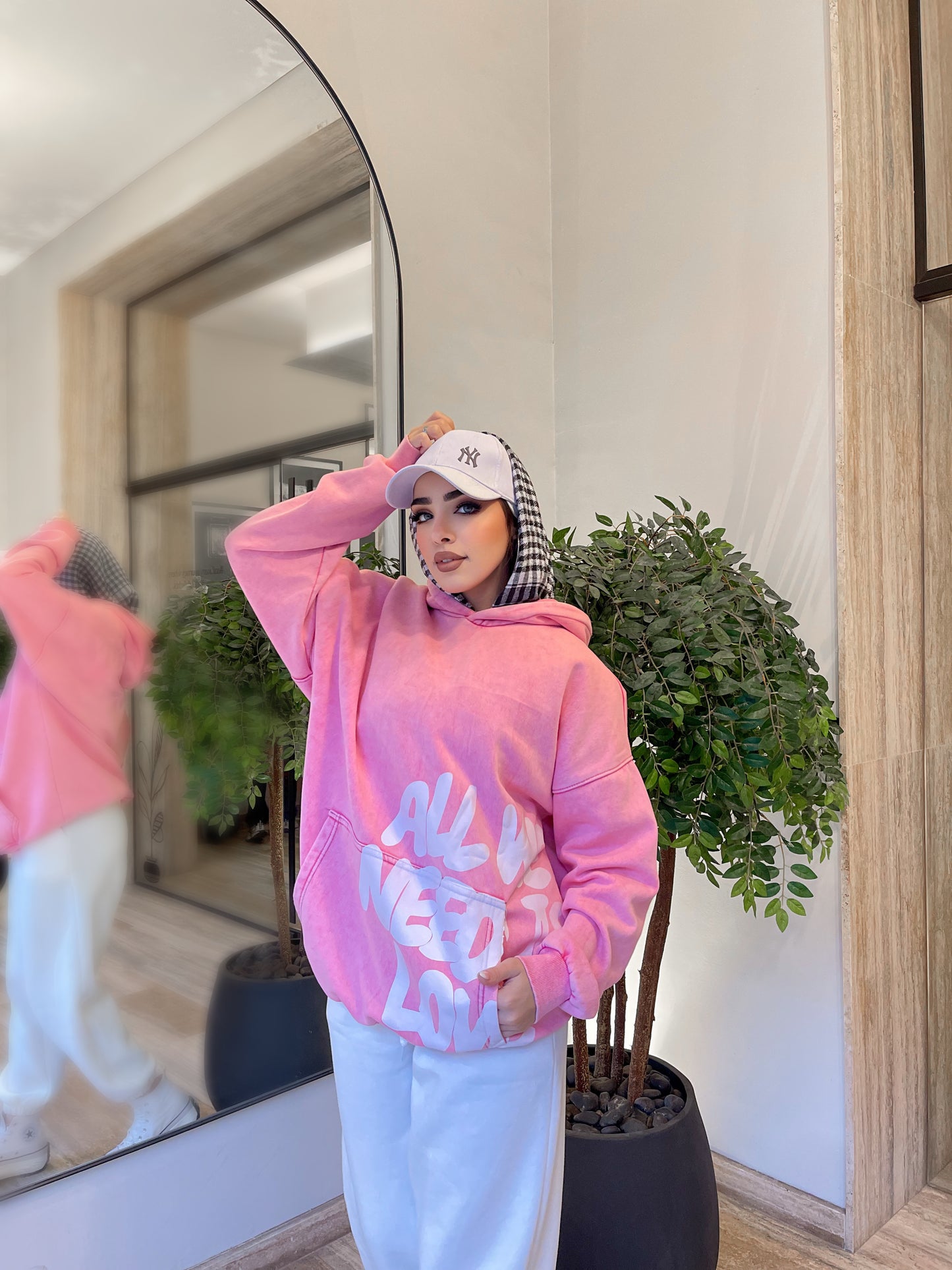 All We Need Is Love Pink Washed Hoodie