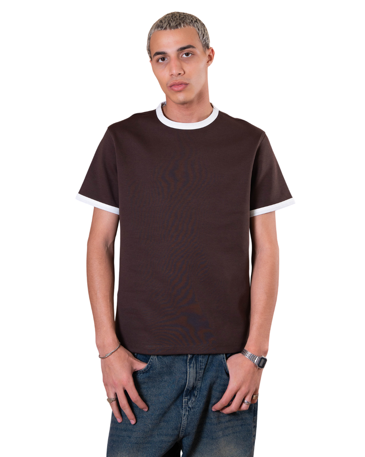 Ringer Tee - Brown