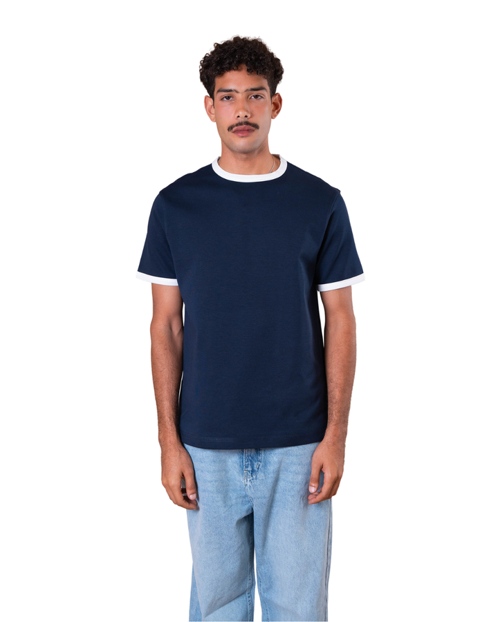 Ringer Tee - Navy