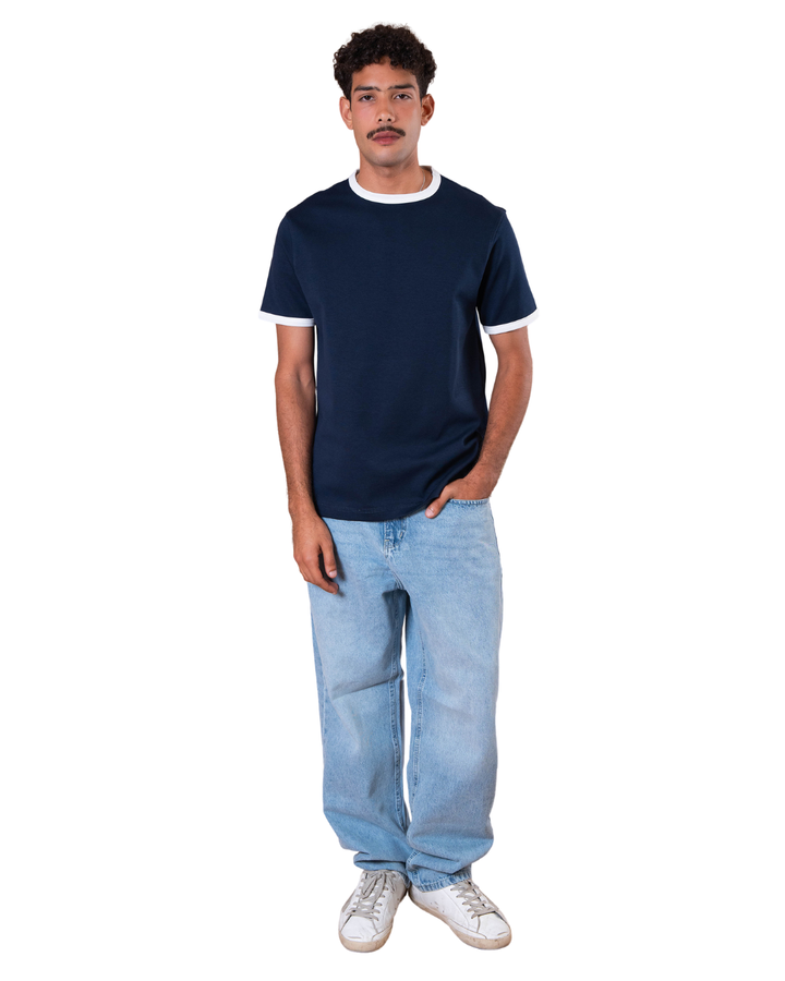 Ringer Tee - Navy