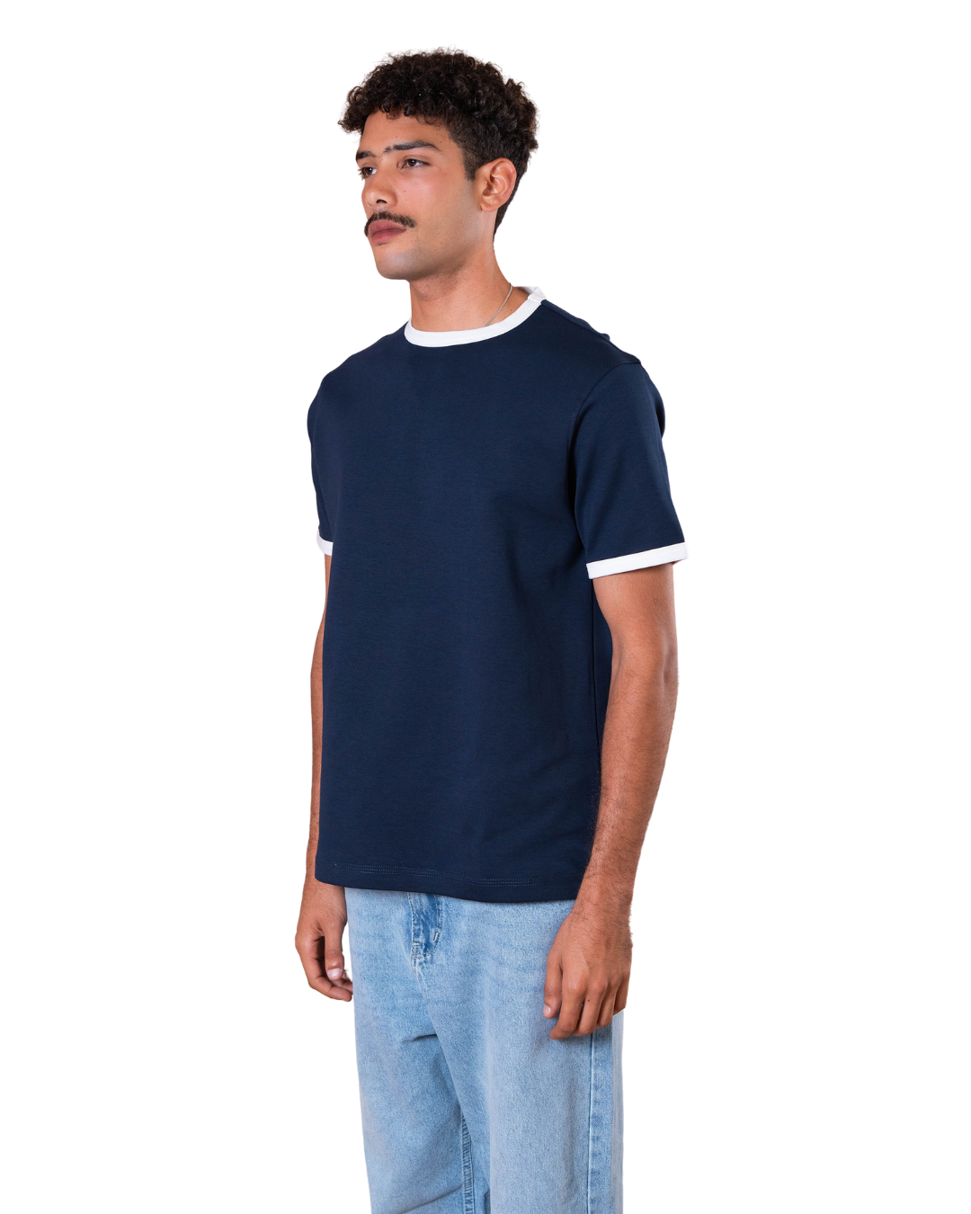Ringer Tee - Navy