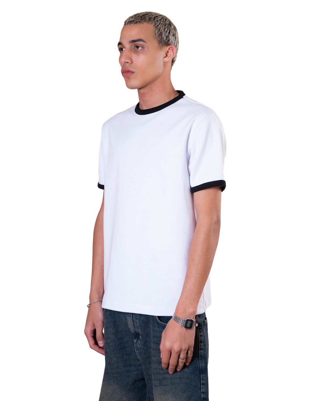 Ringer Tee - White