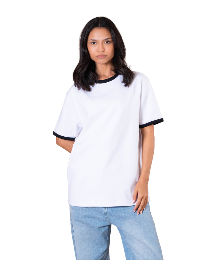Ringer Tee - White