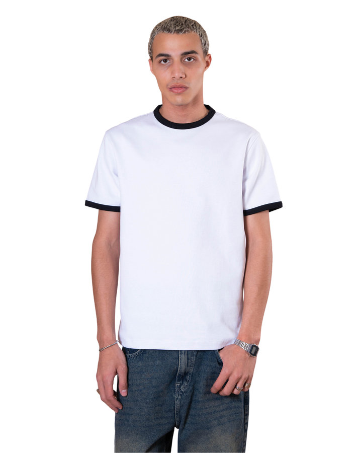 Ringer Tee - White