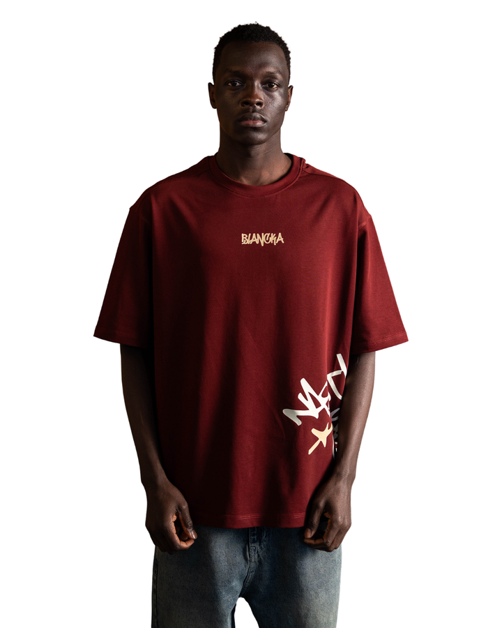 Side Graffiti Tee - Burgandy