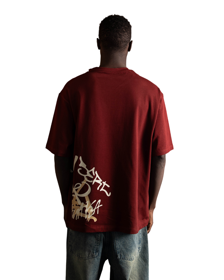 Side Graffiti Tee - Burgandy