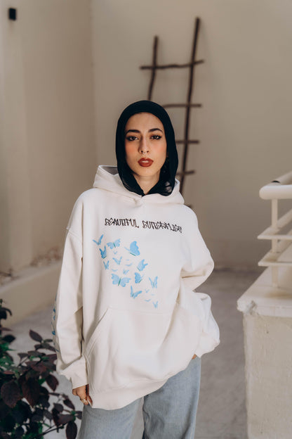 Butterfly White Hoodie