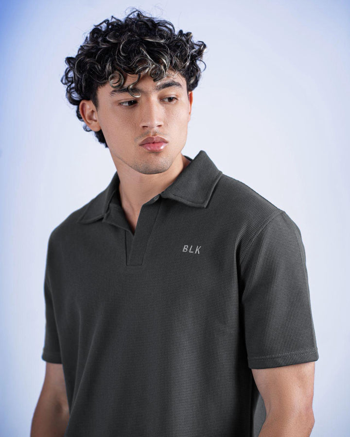 Biscuit Collar Tee – Gray