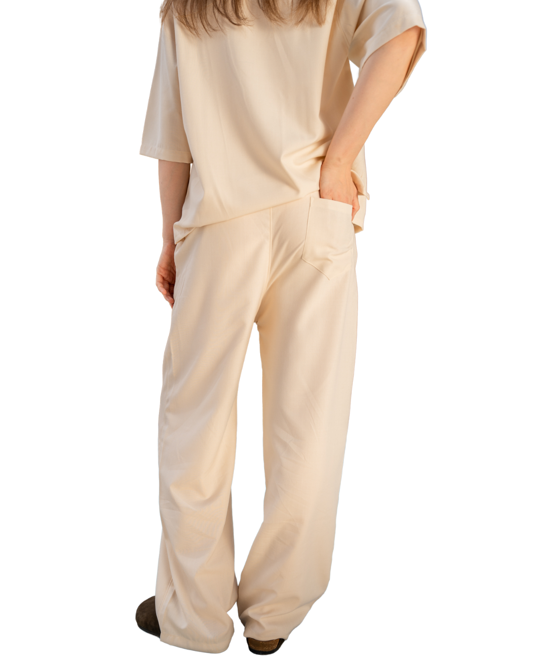 Linen Wide-Leg Pants - Beige
