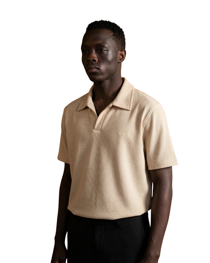 Biscuit Collar Tee - Beige