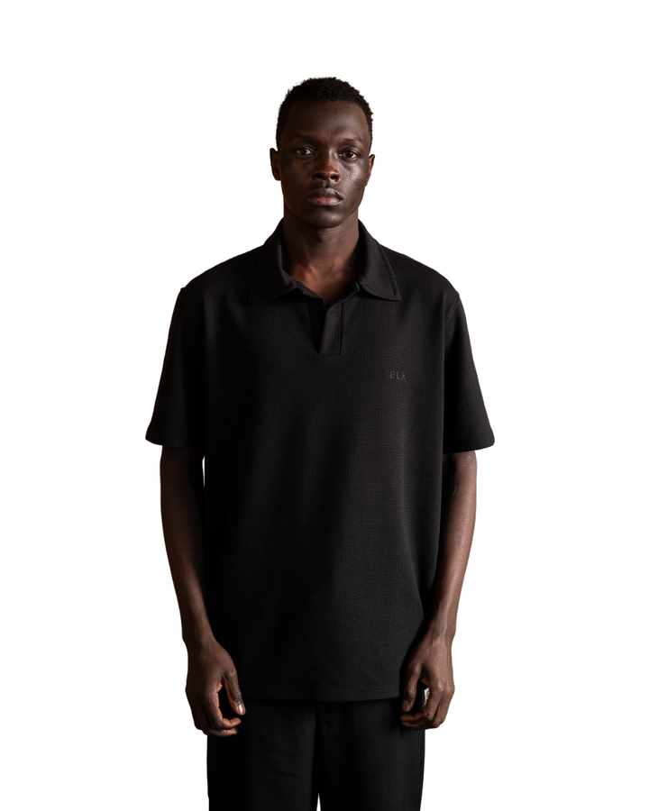 Biscuit Collar Tee - Black
