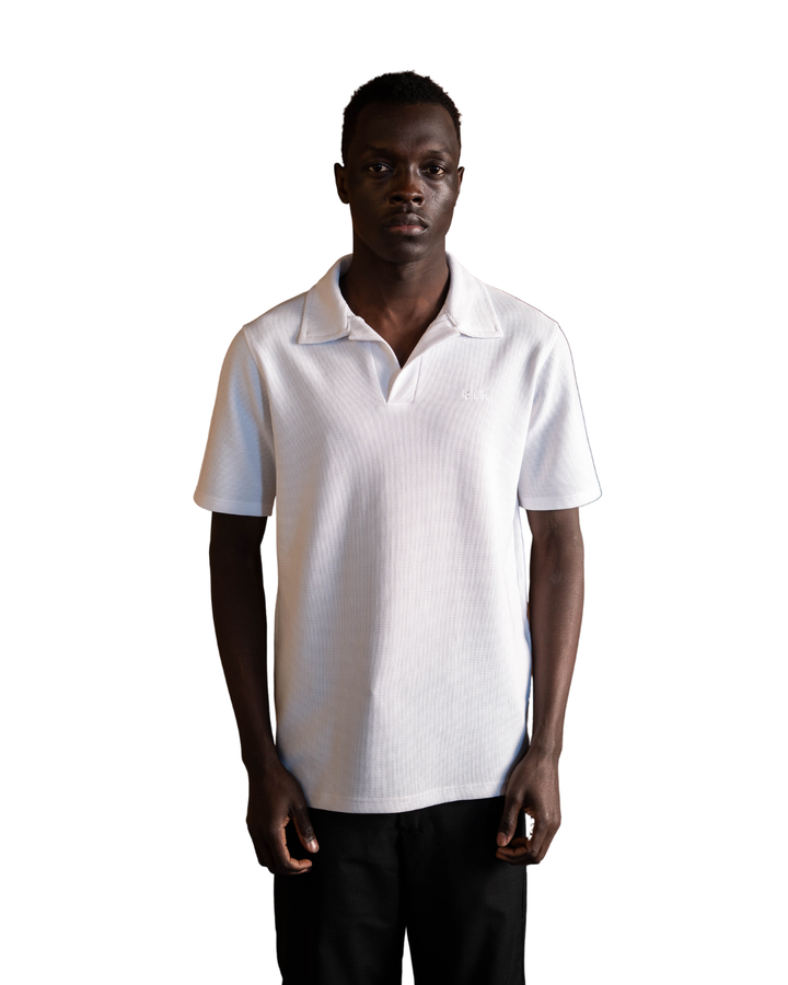 Biscuit Collar Tee - White