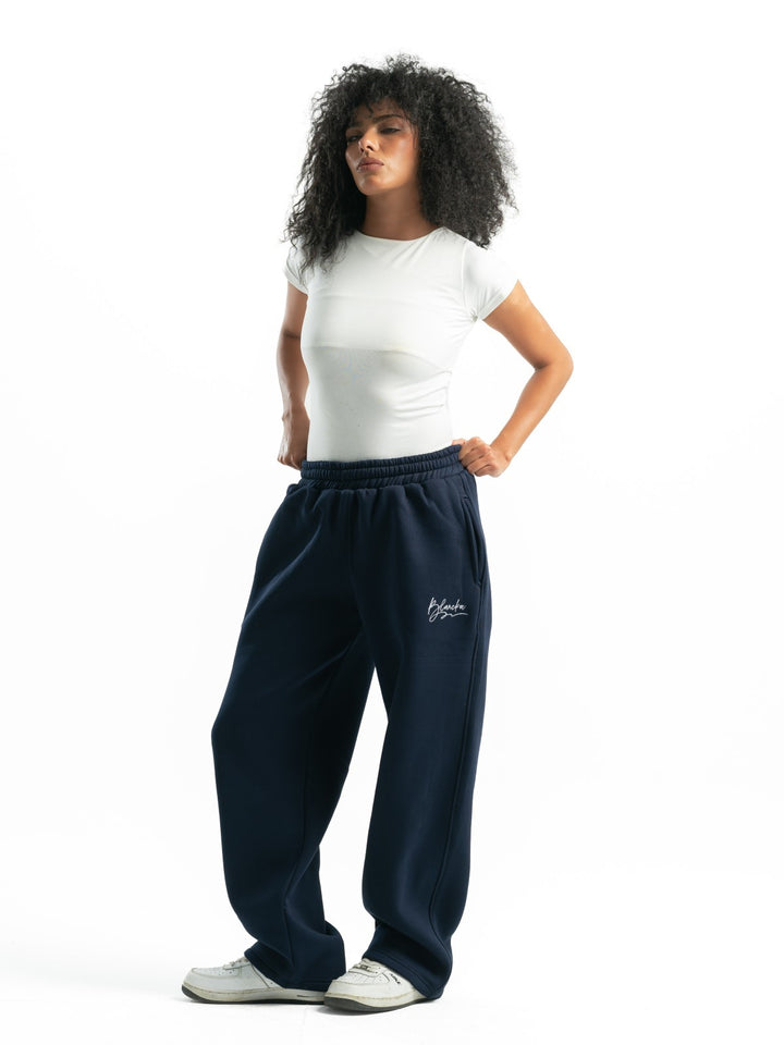 Wide Leg Sweatpants – Navy Blue