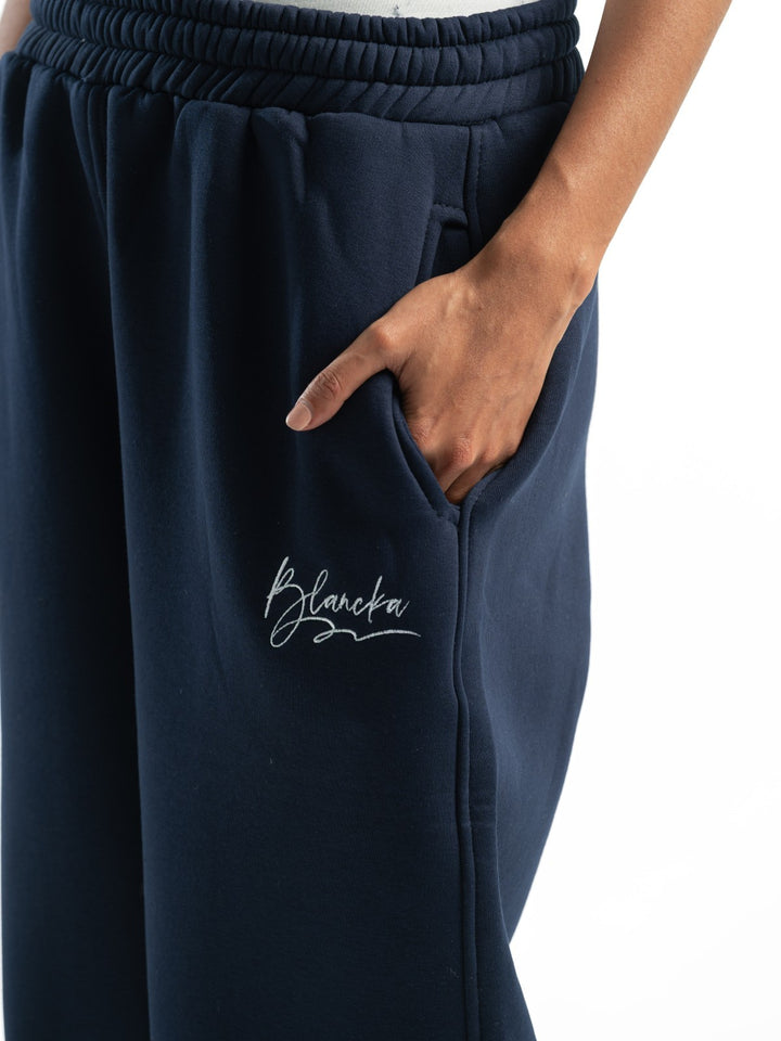 Wide Leg Sweatpants – Navy Blue