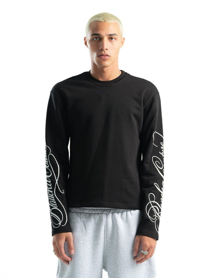 Textured print longsleeve - Black