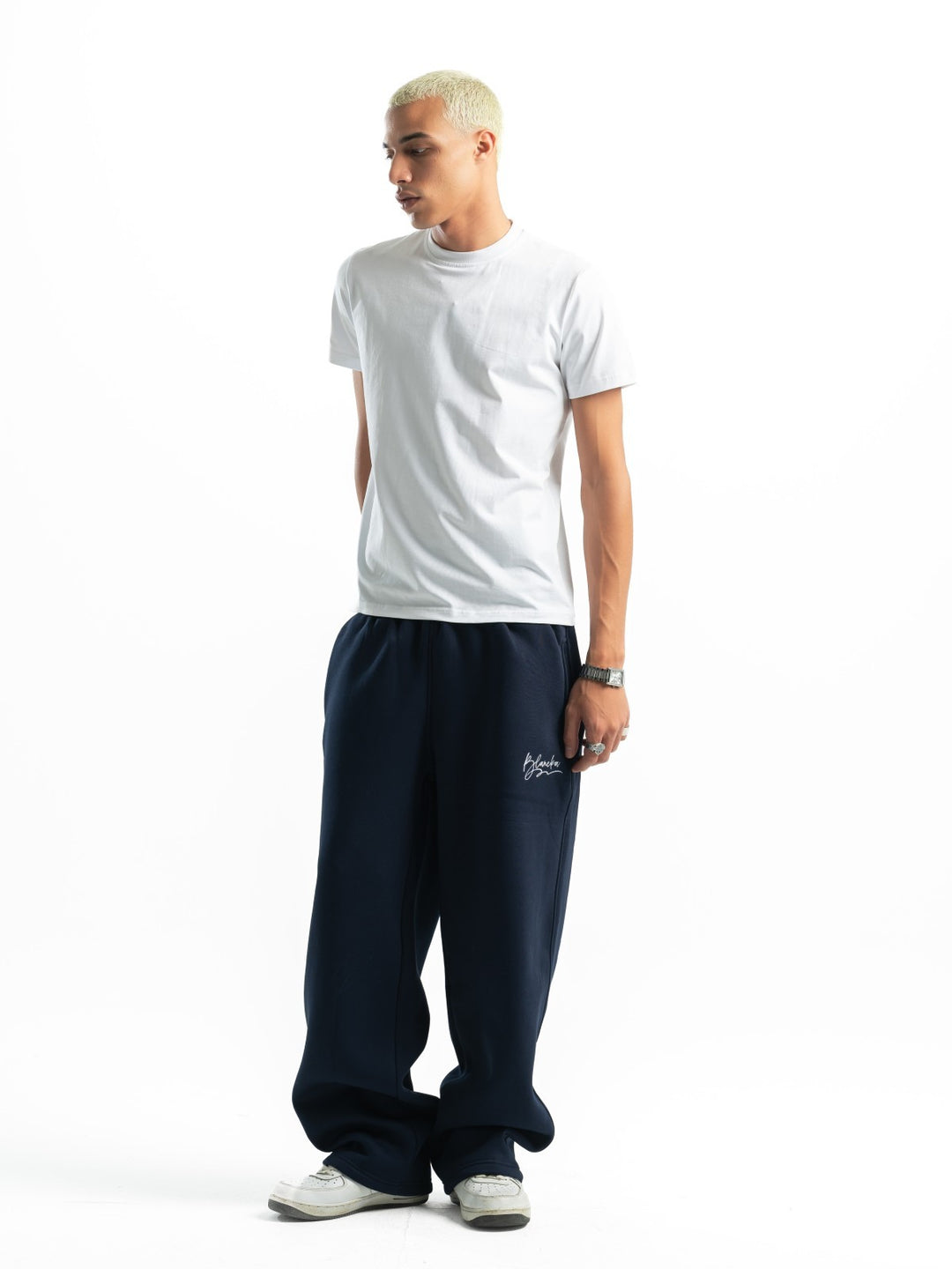 Wide Leg Sweatpants – Navy Blue
