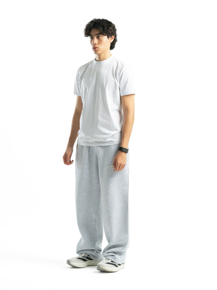 One Line Wide Leg Sweatpants – Light Grey