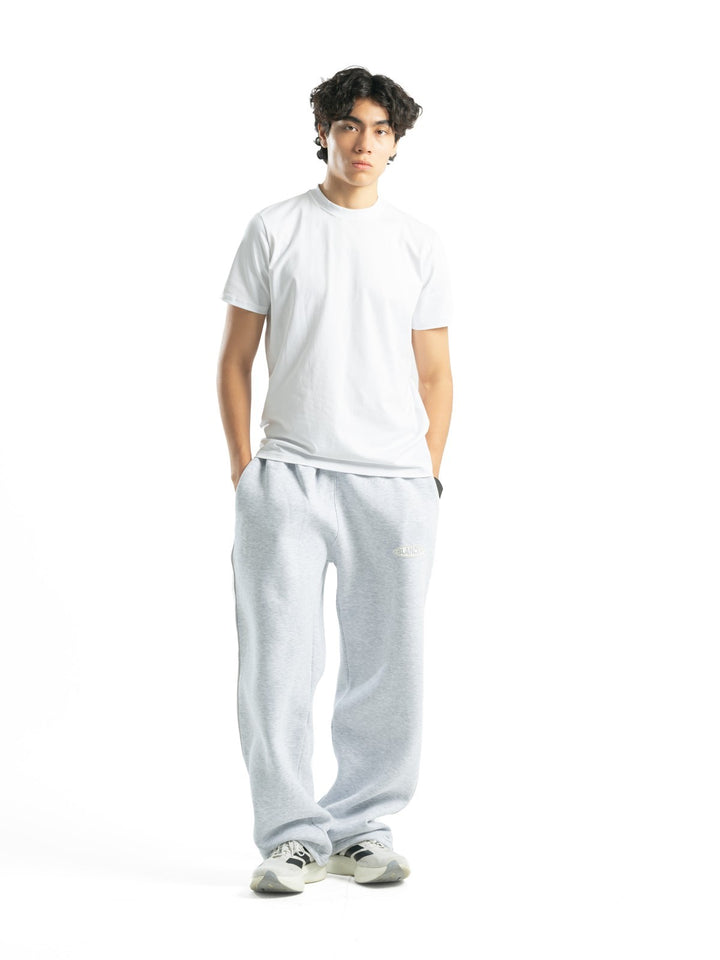 One Line Wide Leg Sweatpants – Light Grey