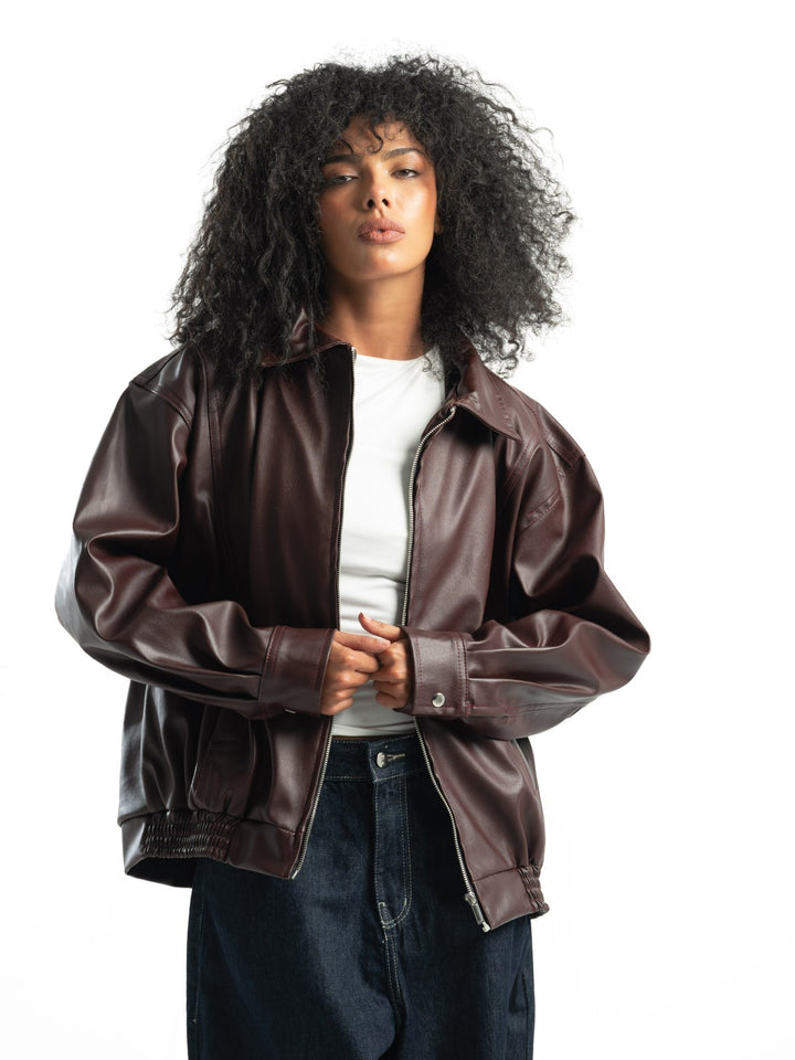 Leather Jacket – Burgundy