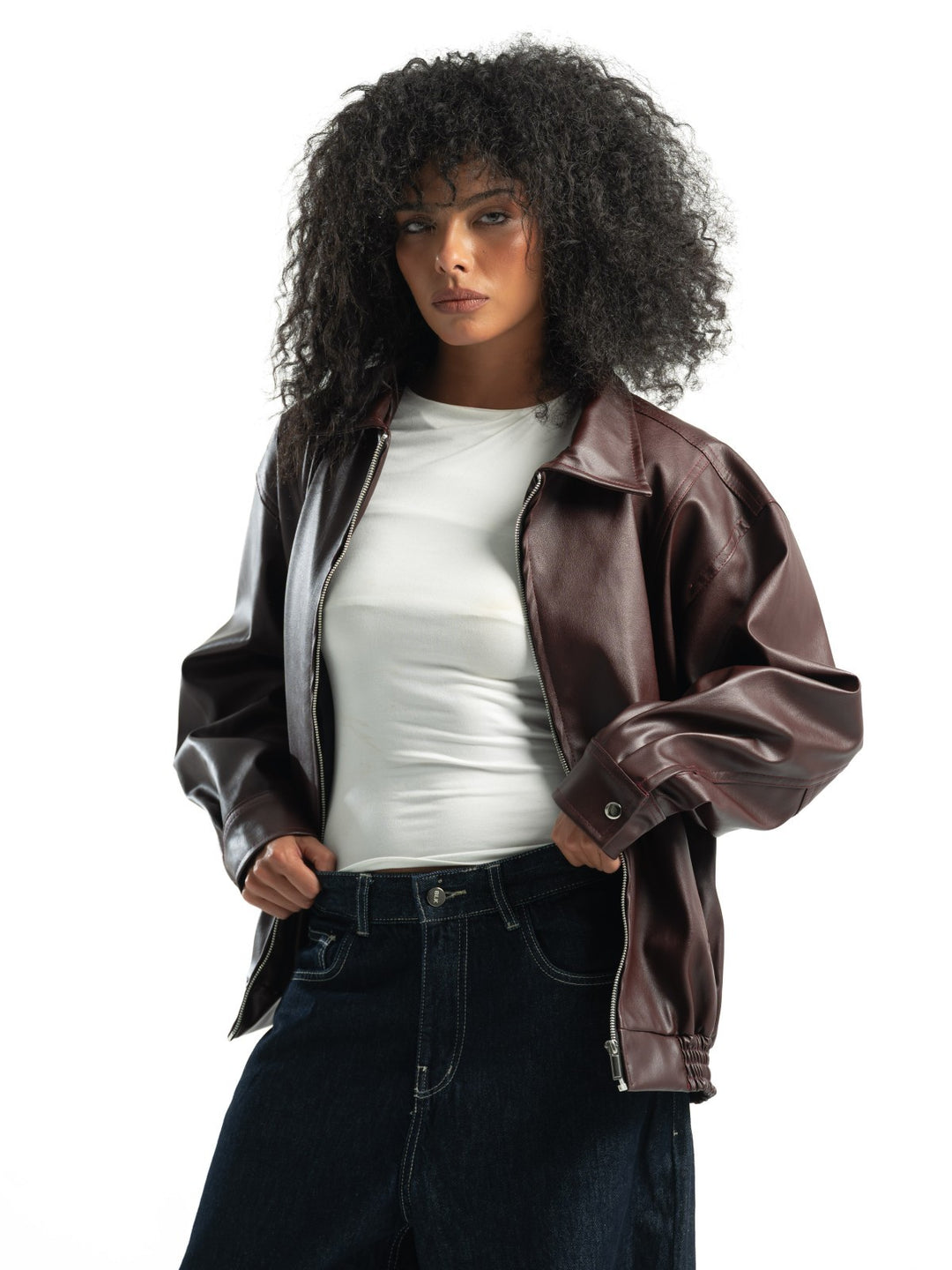 Leather Jacket – Burgundy