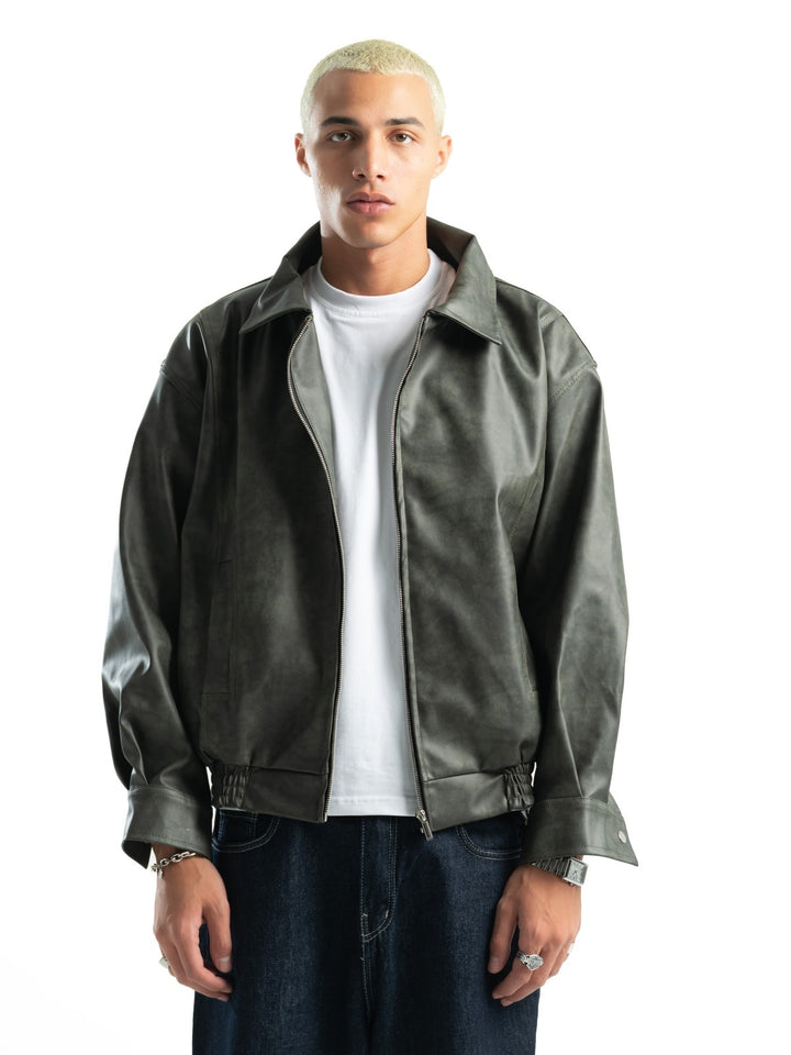 Leather Jacket – Olive