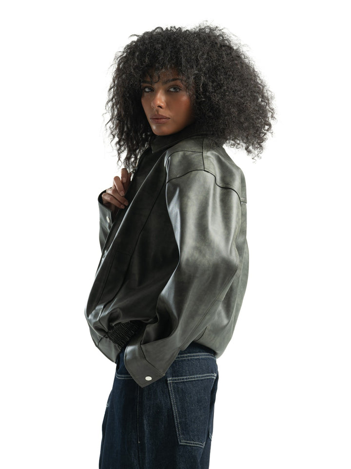 Leather Jacket – Olive