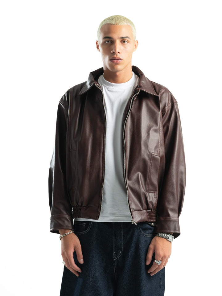 Leather Jacket – Burgundy