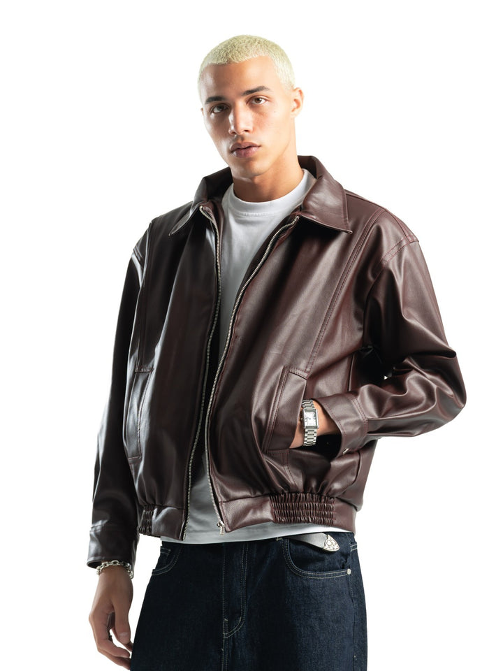 Leather Jacket – Burgundy