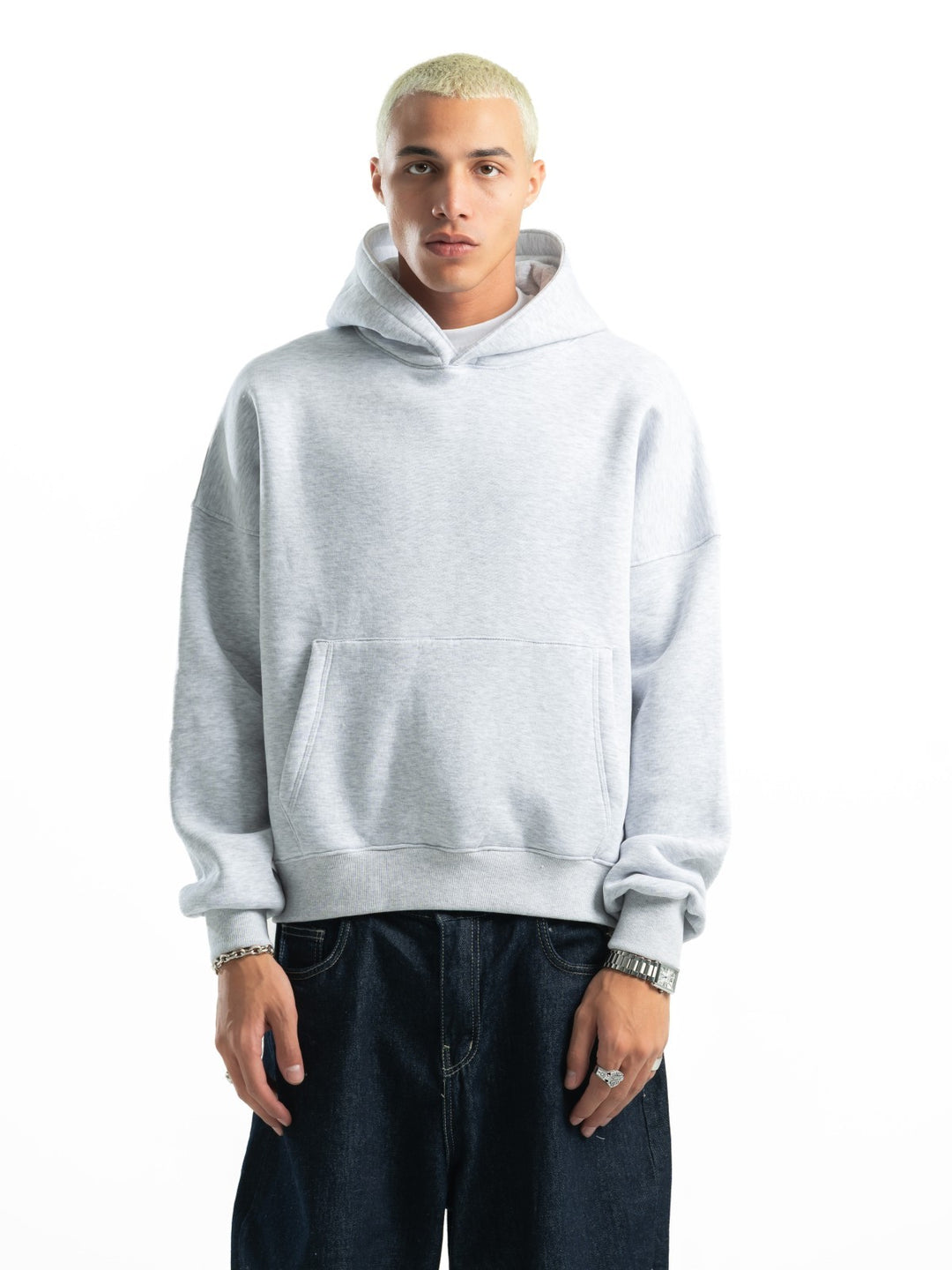 Box Fit Hoodie - Light Gray