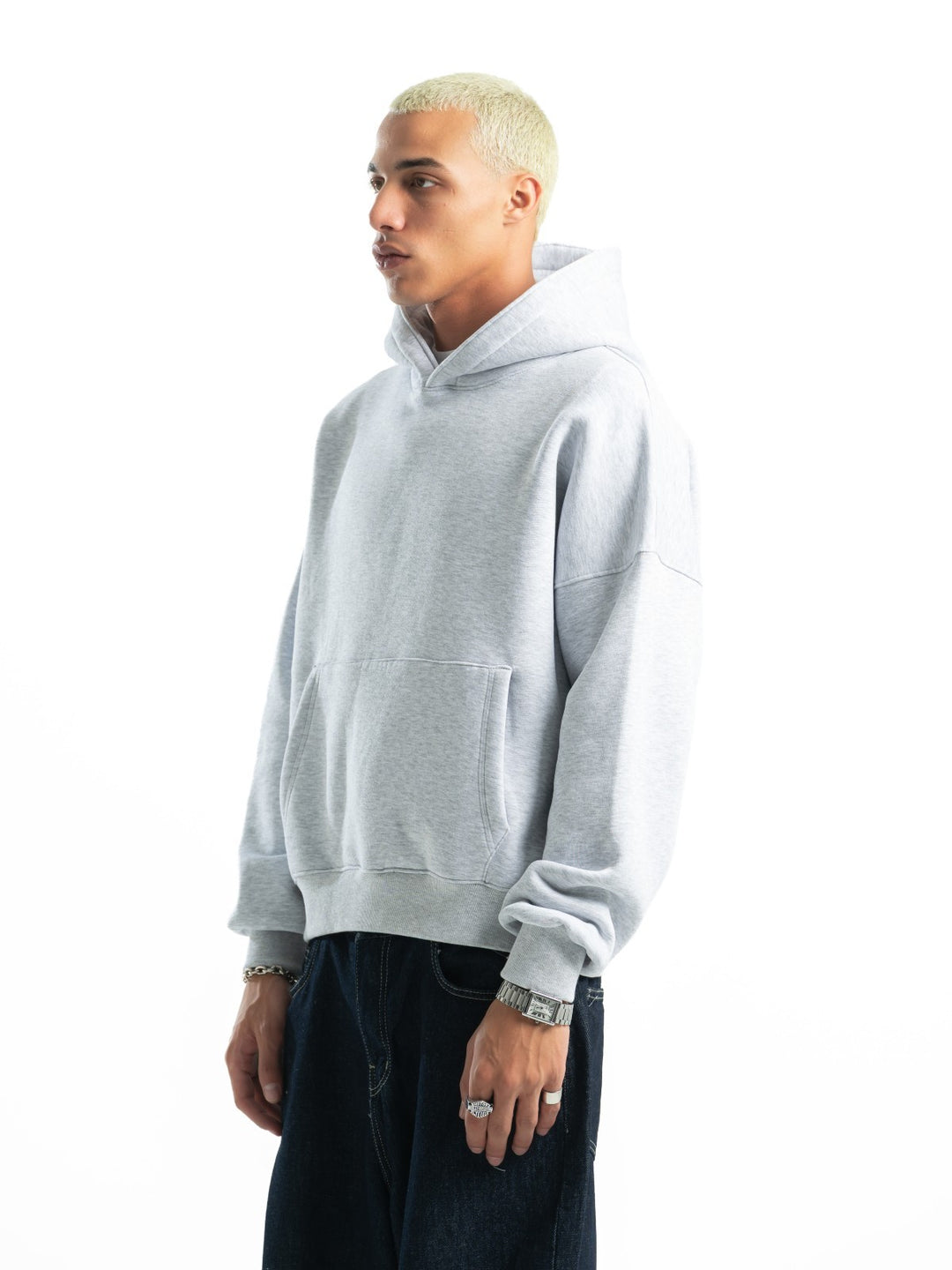 Box Fit Hoodie - Light Gray