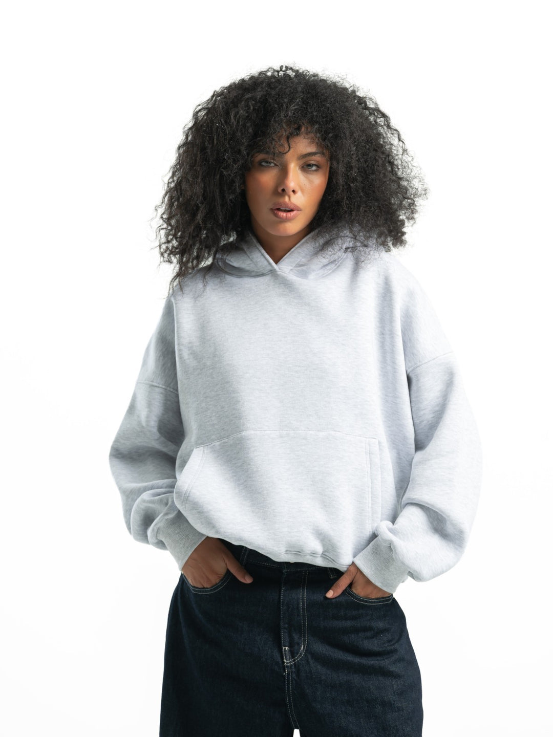 Box Fit Hoodie - Light Gray