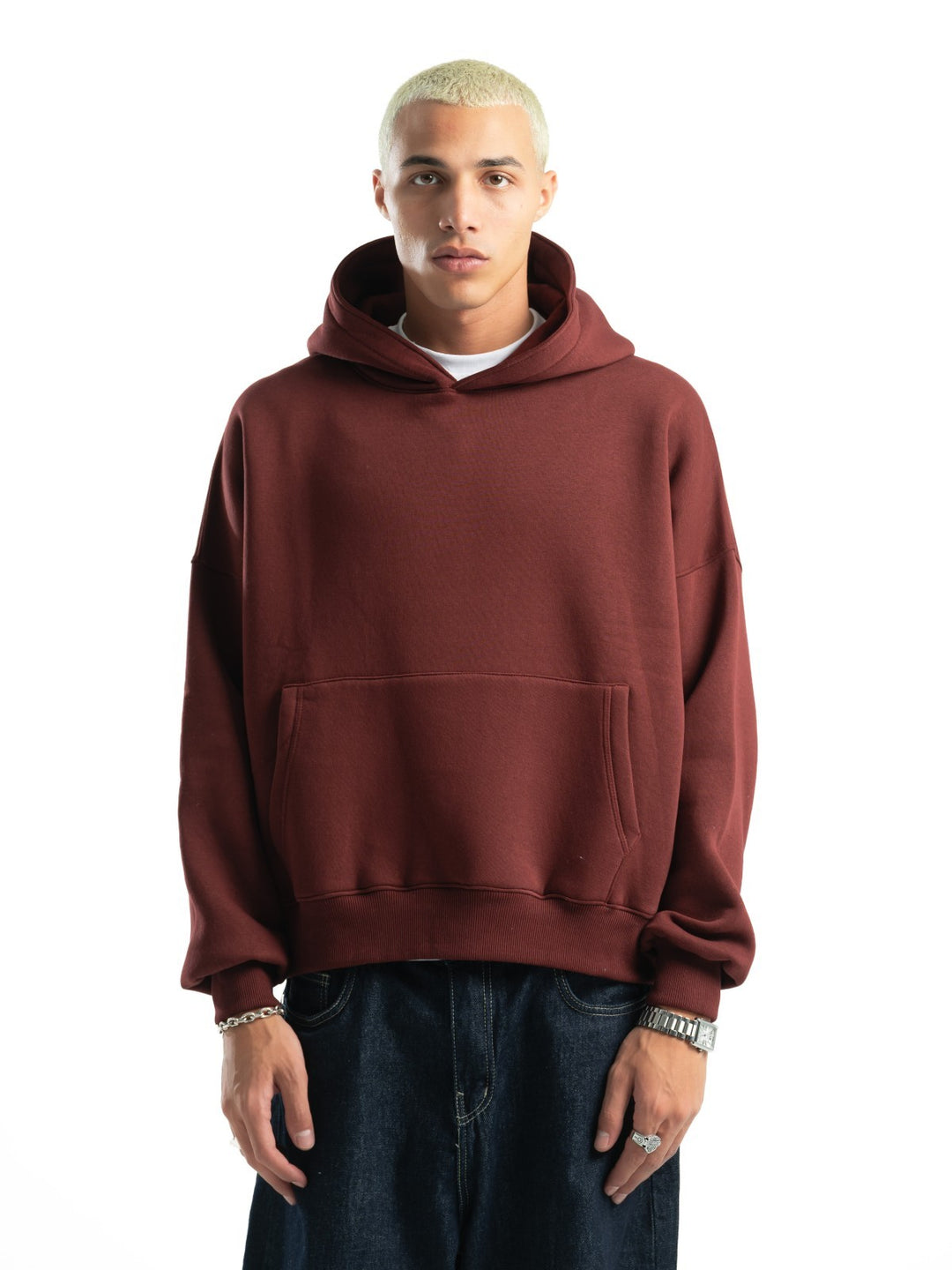 Box Fit Hoodie - Burgandy