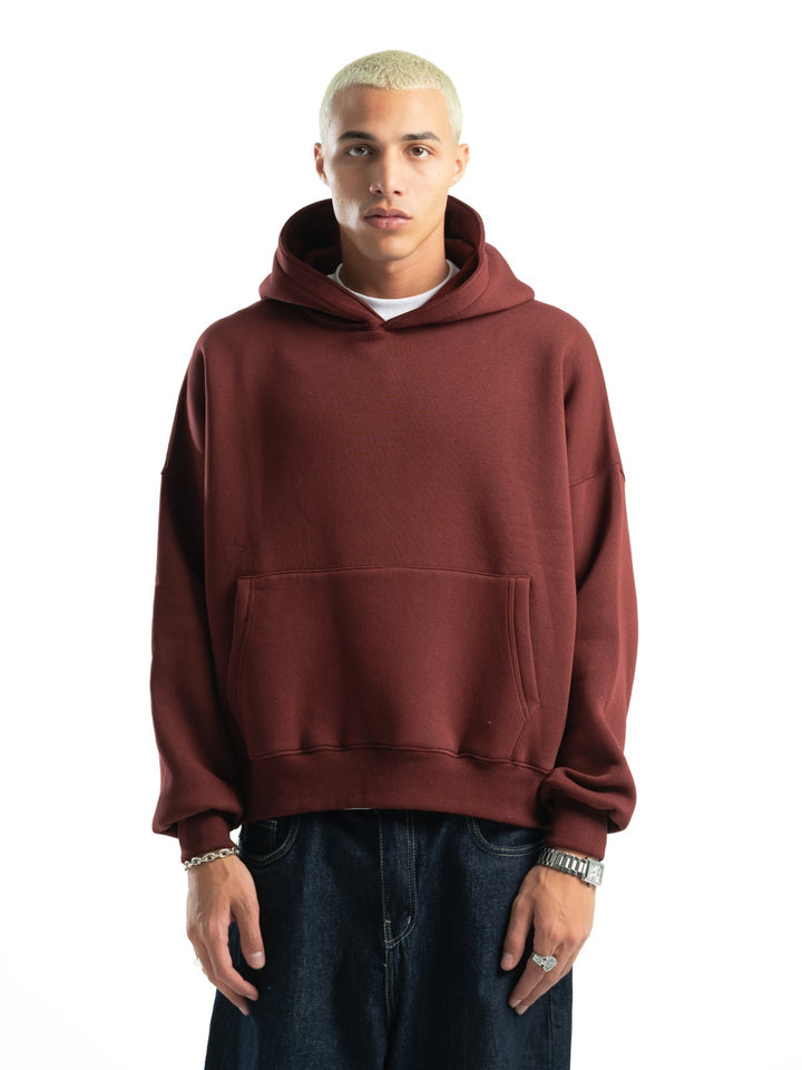 Box Fit Hoodie - Burgandy