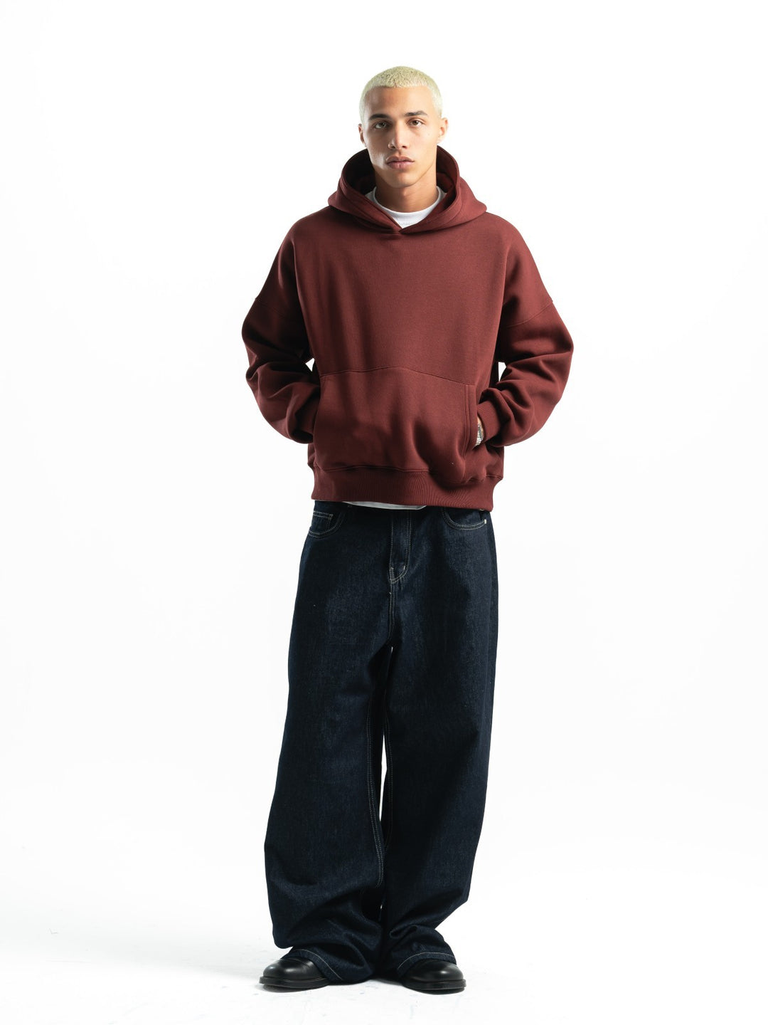 Box Fit Hoodie - Burgandy