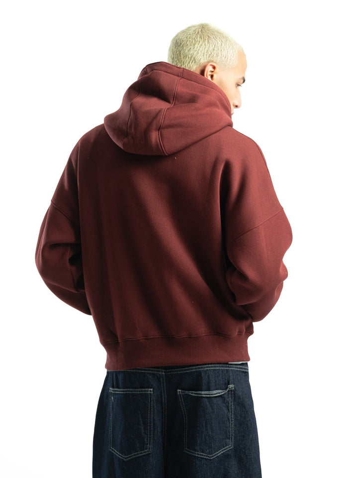 Box Fit Hoodie - Burgandy