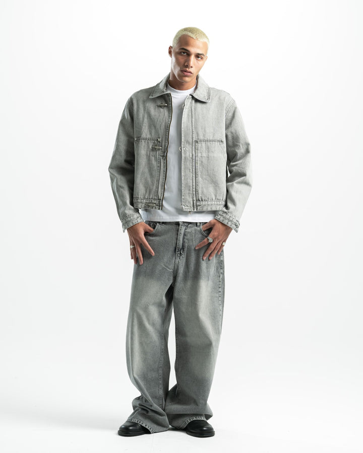 Denim Matching Set – Light Grey