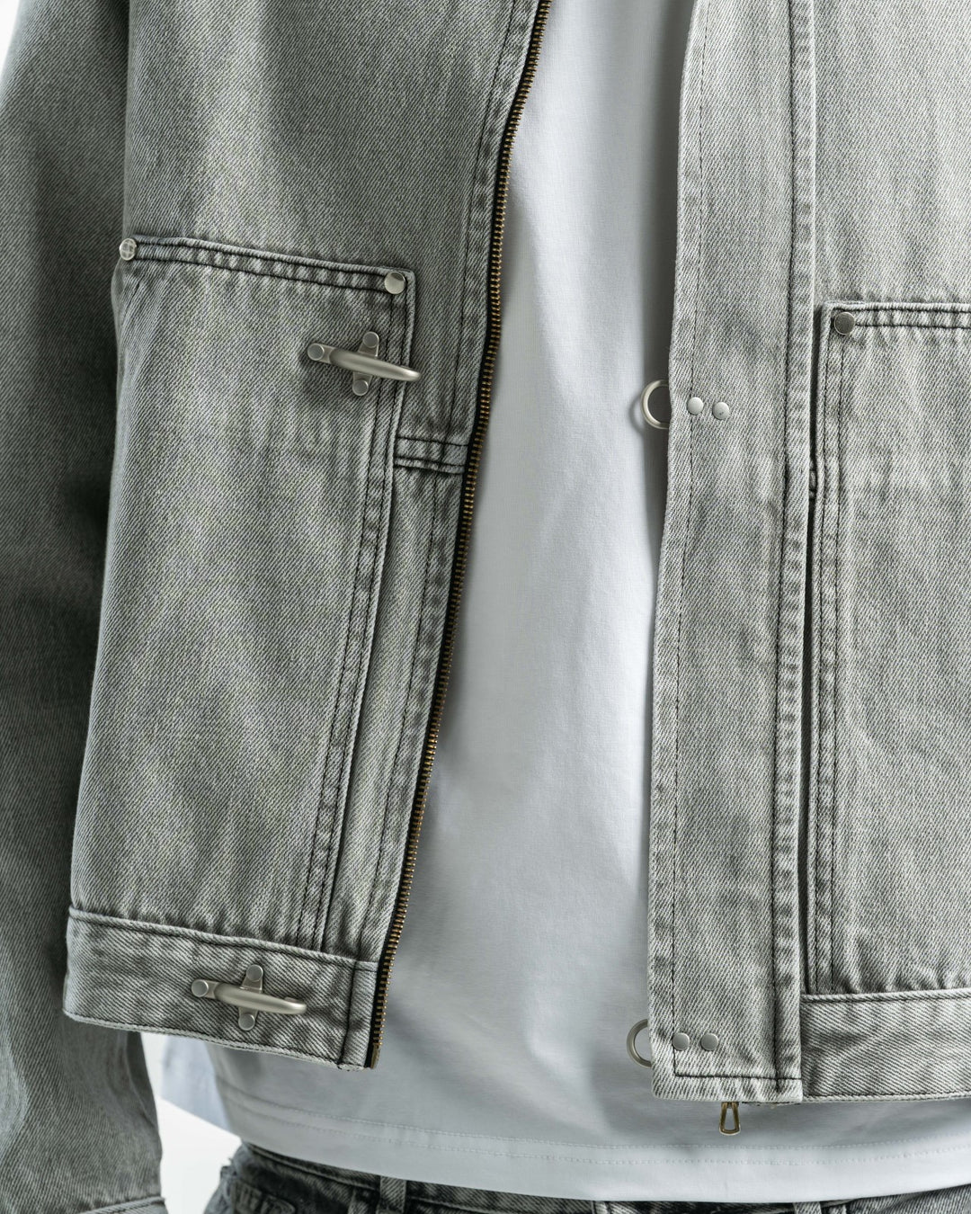 Denim Matching Set – Light Grey