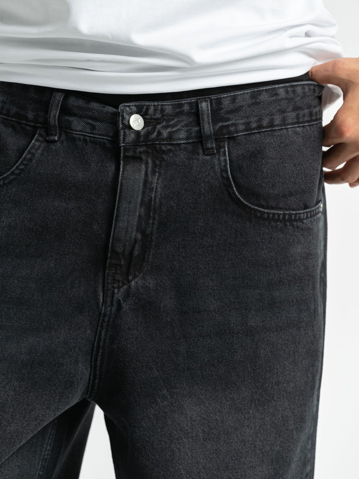 Wide Leg Jeans – Washed Black
