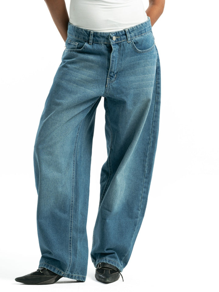 Balloon Fit Jeans – Washed Blue