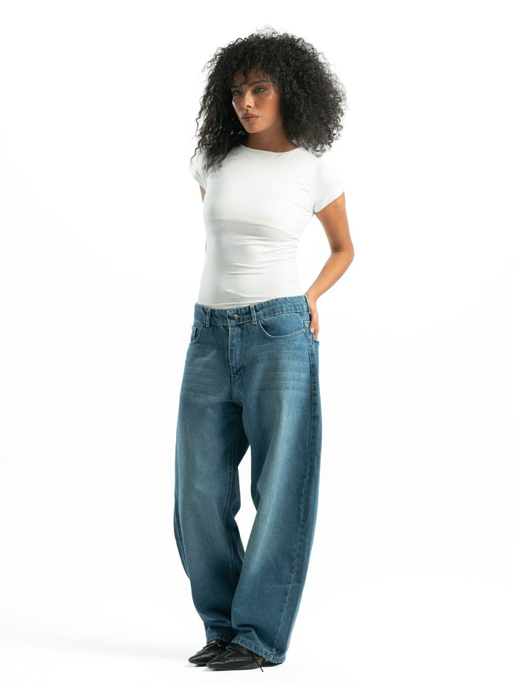 Balloon Fit Jeans – Washed Blue