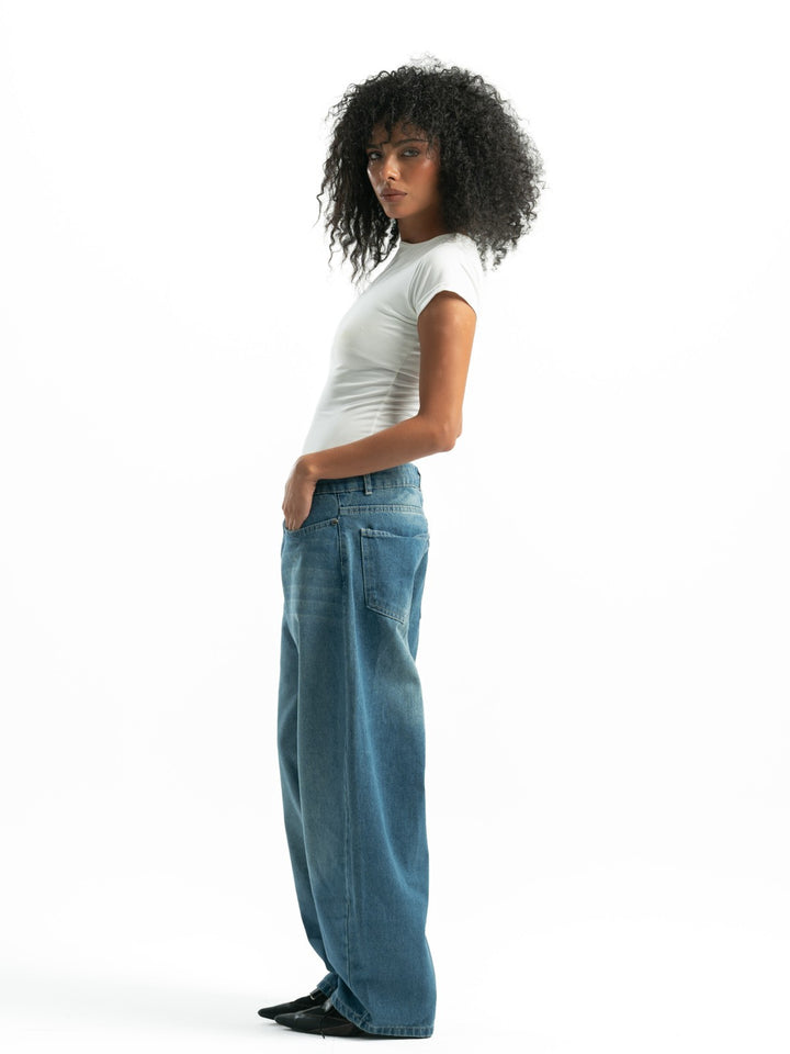Balloon Fit Jeans – Washed Blue