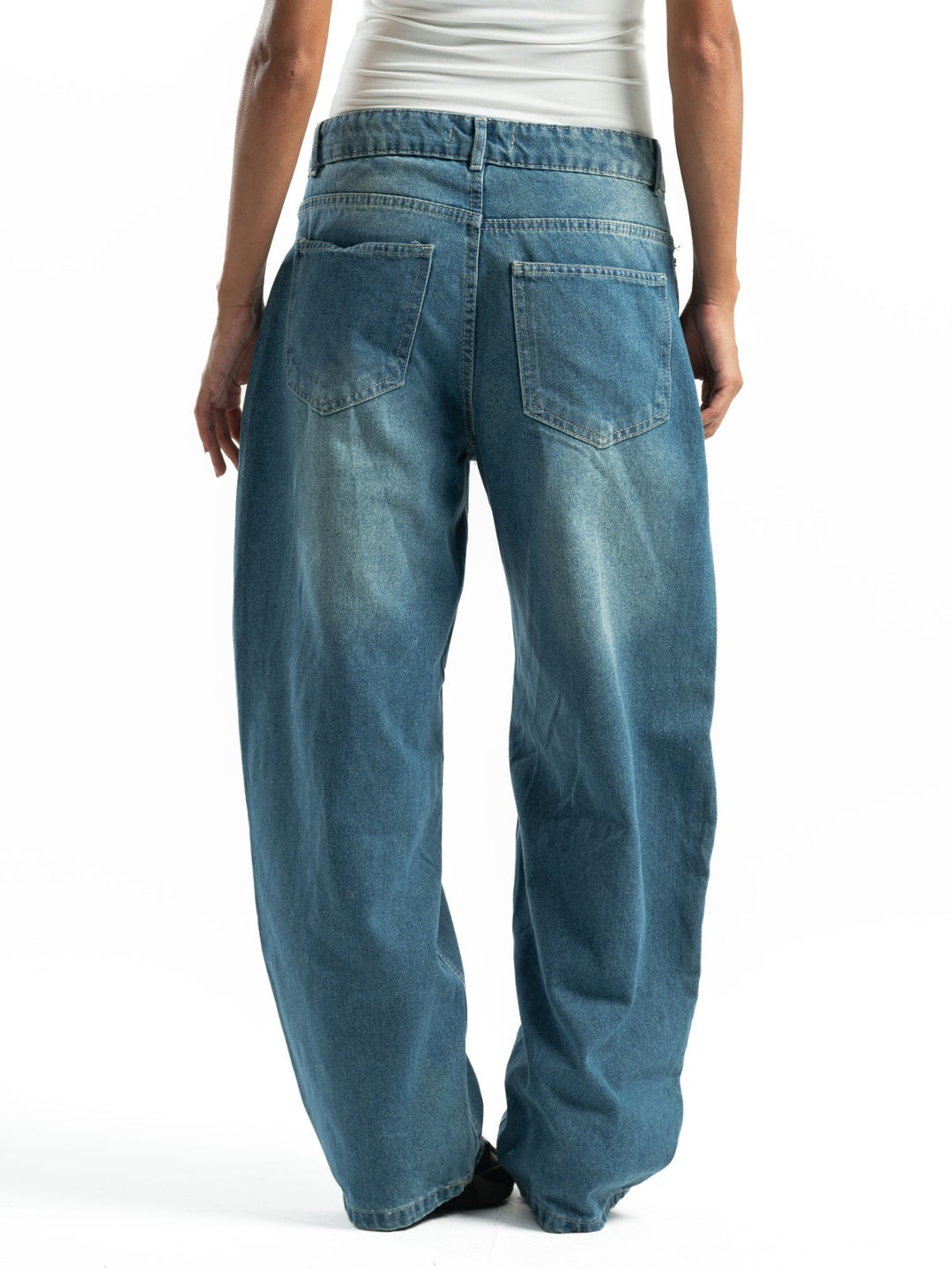 Balloon Fit Jeans – Washed Blue